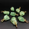 Подвесные ожерелья ручной медной проволоки флуорит натуральные нерегулярно неполированные грубые зеленые женщины Мужчины ювелирные изделия