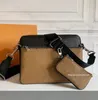 Fashion Designer men bag handbag shoulder bags messager man luxury patterns flowrers letters cross body three in one