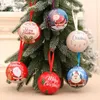 Decorazione per feste Natale Candy Ball Chocolate Jar Cartoon Iron Gift Coin Holder Tree Ornament