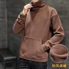 T-shirt da uomo Mezza dolcevita Manica lunga O Collo Camicia da uomo Autunno Inverno Mantieni caldo Moda coreana High Street 2xl Abbigliamento oversize