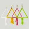 Other Bird Supplies Round Triangular Parrot Cage Swing Toy Iron Wire Cotton Thread Hanging Ring Pet Birds Toys Accessories