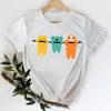 Women's T-skjortor T-shirts för kvinnor Lady Print grafisk t-shirt kvinnlig tee t-shirt tecknad rolig hand djur kort ärm vår sommar topp