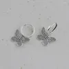 Hoop oorbellen FNJ Simple Butterfly 925 Silver Original Pure S925 Sterling Earring For Women Sieraden Good Luck Animal