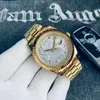 Мужские женские часы дизайнерские роскошные бриллиантовые римские цифровые золотые часы с автоматическим механизмом, размер 41 мм, материал из нержавеющей стали, неувядаемые автоматические часы, золотые часы