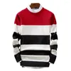 Men's Sweaters Classic Striped Pattern Male Knitted Sweater Top Pullover Warm Coldproof