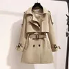 Women's Trench Coats Autumn Women Short Coat Double Breasted Belt Casual British Wind Loose Overcoat Phyl22