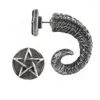 Stud Earrings Shofar With Five-pointed Star (Pentagram) Gothic Earring