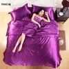 Bedding sets 100% pure satin silk bedding Home Textile King size bed duvet cover flat sheet pillowcases Wholesale 230222