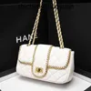 new women's designer live leather women's 2023 new small square chain single shoulder Ling lattice bag