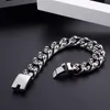 Link Chain Skull Bone Cuban Chain Bracelet Men Stainless Steel 316L Street Dancing Jewelry G230222