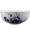 Kommen 7 inch Jingdezhen keramische ramen bowl vintage in-glazuur blauw en wit porselein noedel dumplings rijst servies mixen