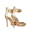 Gianvito rossi stiletto pompki wieczorne buty z tyłu zamek błyskawiczny sandałowy sztylet prawdziwa skórzana skóra 105 mm pompki kostki super wysokie buty damskie luksusowe projektantów buty
