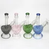 Glass Water Pipes heart shape Bong Oil Rigs Hookahs Dab Rig bongs Smoking Dry Herb Bowls ash catchers silicone nectar set