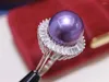 Klusterringar D5109 Pärlring Fina smycken 925 Sterling Silver Round Nature Fresh Water Purple Pearls For Women Presents