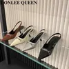 2023 nouveau printemps marque Slingback sandales femmes mode bout pointu talons hauts pompes mules peu profondes robe de soirée chaussures dames Mujer 230223