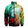 Heren Hoodies 3D Stand Kraagkraag Hoodie Driedimensionale Vortex kostuum Hip Hop Men Dames Zipper Jackets Sweatshirts met lange mouwen Tops