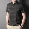 Men's Polos Top Grade Summer Brand Designer Polo Striped Shirt Men Short Sleeve Simple Casual Tops Korean Fashions Mens Clothing 230223