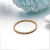 Wedding Rings Titanium Steel Rose Gold Silver Color Women Simple Twist Band Tail Ring Gift Party Jewelry Size 4-9 Edwi22