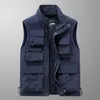 Gilets pour hommes hiver veste sans manches décontracté noir imperméable coupe-vent coupe-vent mode cargo pour 230223
