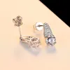 European Style Shiny Zircon s925 Silver Luxury Stud Earrings Sexy Charming Women Delicate Earrings High-grade Jewelry Wedding Accessories