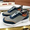 GAI Dress Shoes Spring Men Lace-up Flat Multicolor Patchwork Casual Walk Flat Trainer Loafers Man 230223