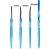 Pincéis de unhas angnya 7/9/11mm 1pcs pincel azul nai pintura de pintura de desenho artes 3d Ferramentas de manicure com caneta com tampa com tampa