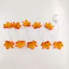 Fiori decorativi 1 pz 1,5 metri Vite artificiale con piante luminose a stringa LED Decorazione fai da te Ghirlanda autunnale rossa