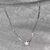 Charking Rhinestone Little Star Pentagram Colar para mulheres doces tendências estéticas Chain Clavicle Chain Harajuku Jóias de moda