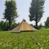 Tält och skyddsrum Enskilda person Ultralight Rodless Pyramid Tent Outdoor Camping Teepee Waterproof 4 Säsong Camping Vandring Jakt Ryggsäck Tält J230223