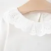 Kız Elbise Kız Bebek Elbise Toddler Sevimli Yay 1. Doğum Günü Vestido Sonbahar Bebek Beyaz T-Shirt ve Askı 2 adet kıyafeti