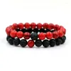 Brin 2 pièces/ensemble Couples Distance Bracelet perles de pierre naturelle hommes chanceux Yin Yang amitié bracelets porte-bonheur pour femmes bijoux