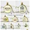 Pendant Necklaces New Inspirational Word Round Glass Letter Moonstone Charm Chain For Women Men S Fashion Luxury Jewelry Gift Drop D Dhhv9