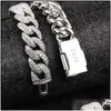 Anhänger Halsketten 18 Zoll 10 mm 925 Sterling Silber Fassung Iced Out Moissanit Diamant Hip Hop Cuban Link C Dhvvn