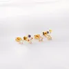 Boucles d'oreilles à tige 2 paires motif astronaute avec étoile pour filles acier inoxydable antiallergique couleur or Aretes pièces de bijoux de fête