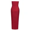 Casual klänningar axelfri bandage bodycon klänning 2023 stil vår sommar sexig off-the-shoulder solid color split party prom klänning.