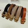 Luxury belt solid color leather designer belt letter plated gold metal smooth cintura formal party pants retro classic wide black khaki belts for mens designer