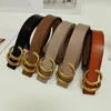 Unisex leather designer belts luxury mens belt gold plated letter buckle ceinture 3cm width cintura adjustable size jeans accessories womens belt western style