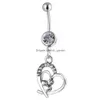 Nombril bouton de cloche anneaux D0112 The Fiveplus Star Belly Ring Red Color Drop Livrot Bielry Body Dhgarden Dhive