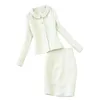 Robe de deux pièces Femmes à la mode costumes blazer jupe 2 pcs femmes vêtements de travail dames bureau d'affaires Tuxedos vêtements de travail costumes 230222