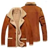 Men's Jackets Coldproof 3D Cutting Fashion Leisure Velvet Lining Imitation Suede Male Coat For Outdoor