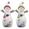 Weihnachtsdekorationen, handbemalte Harz-Schneemann-Figur, Desktop-Ornamente, Statue, Hochzeit, Geburtstag, Geschenke für Männer, Frauen, Zuhause, Büro, Weihnachten