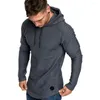 Heren hoodies schouder vouw ontwerp sweatshirt mannen lange mouw casual solide color mode streetwear kleding kap sudaderas hombre