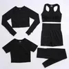 Tanks pour femmes Suit de yoga sans couture 2/3/5 PCS Sports Chemises Crop Top Leggings Sport Set Vêtements de gym
