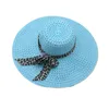 Chapeaux à large bord monochrome pliable casquette femme été soleil tissé arc paille casquettes en plein air chapeau de plage vente