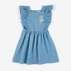 Girl's Dresses Girls Dress 2023SS Spring and Summer Kid Shortsleeved Cartoon Pattern Print Suspender Dress Princess Ins Children's DRESS Z0223