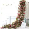 Decorative Flowers 1pc 2.3m Fake Silk Roses Ivy Vine Artificial With Green Leaves Hanging Garland Festive Party Supplies DIY Decorations