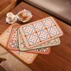 Bordmattor 30 40 cm Europa Vintage Placemats för PVC Imitation Leather Waterproof Antifouling Coderns padstable Mat Coasters