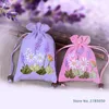 Borse portaoggetti 10x14cm / 11x17cm Ricamo Stampato Lavanda Sacchetto di stoffa Bustina Festa di nozze Confezione regalo piccola Decorazione della casa Ornamenti