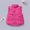 Waistcoat Fashion Warmth Baby Girls Puffer Vest Ruffle Sleeved Light Weight Child White Duck Down Children Outerwear 2-10 Years 230222