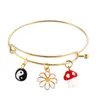 Bangle tai chi champignon daisy hanger armband voor vrouwen meisjes verstelbare ins niche design mode sieraden 2023 cadeaus